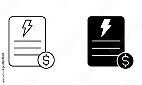 energy utility and electricity bill icon vector