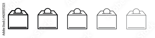 Charity box icon logo. Black line icon, vector illustrations.