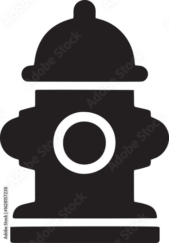Bold Black Fire Hydrant Icon on Transparent Backdrop Symbolizing Safety and Emergency Preparedness