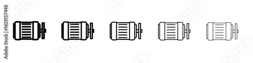 Car alternator icon logo. Black line icon, vector illustrations.