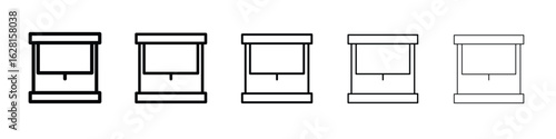Blinds icon logo. Black line icon, vector illustrations.