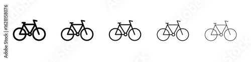 Bicycle icon logo. Black line icon, vector illustrations.