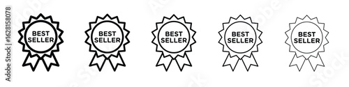 Best seller icon logo. Black line icon, vector illustrations.