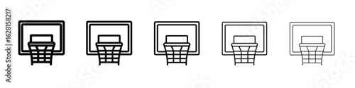 Basketball hoop icon logo. Black line icon, vector illustrations.