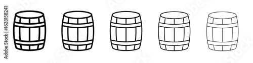 Barrel icon logo. Black line icon, vector illustrations.