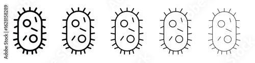 Bacteria icon logo. Black line icon, vector illustrations.