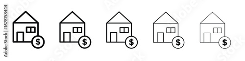 Asset icon logo. Black line icon, vector illustrations.