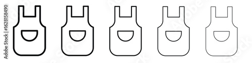 Apron icon logo. Black line icon, vector illustrations.