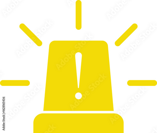 Siren icon , vector of emergency alarm and police light symbols in flat style, warning signal alert beacon, flashing lamp, safety bundle isolated on transparent background.