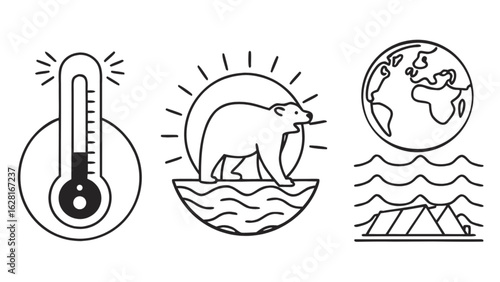 Climate change global warming rising temperatures polar bear melting ice caps earth environmental issues