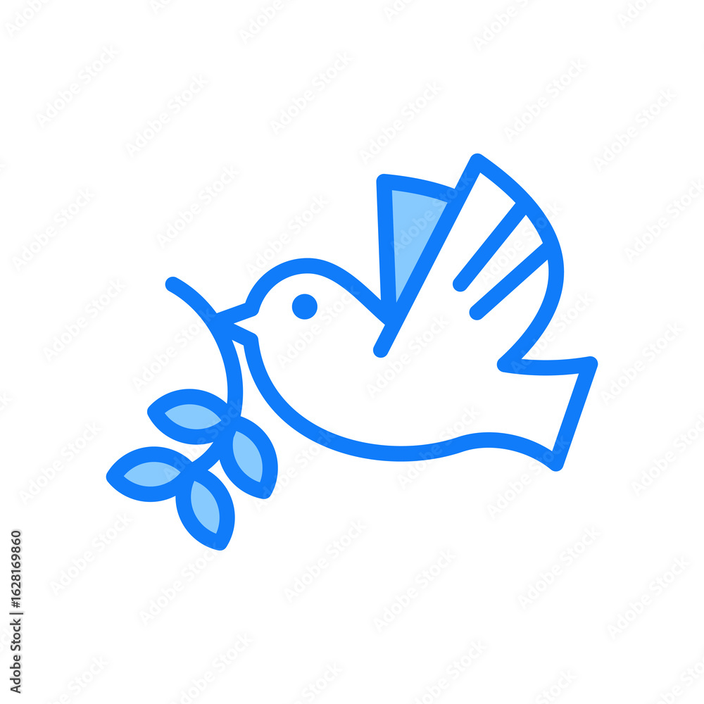 Fototapeta premium Peace Dove blue icon 