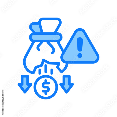 Budget Crisis blue icon 