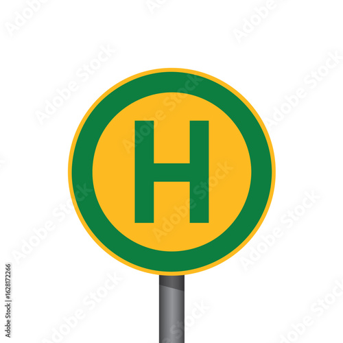 traffic sign bus stop isolated vector illustration