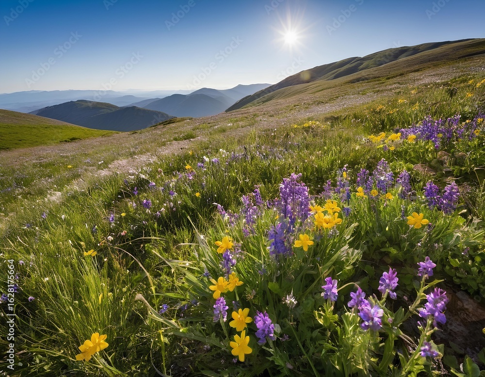 Obraz premium Mountain Wildflower Meadow in Spring 