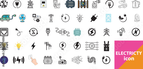 Electricity Icon Set – Modern Vector Symbols