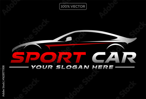 car silhouette logo vector design illustration sport car