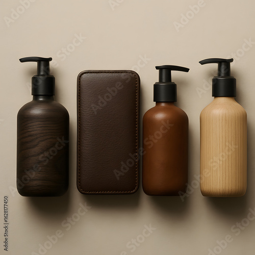 set of cosmetic bottles