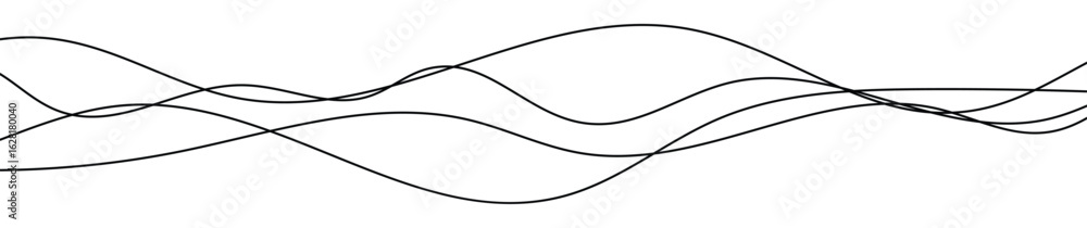 Fototapeta premium Thin curved wavy lines