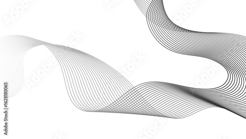 Abstract backdrop with grey wave gradient lines