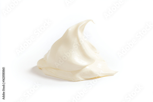 a white frosted cone on a white surface