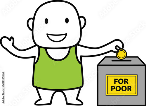 Donation for poor people charity giving money vector illustration editable