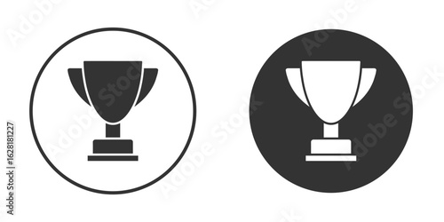 Trophy cup icon concept, simple flat design. Clipart vecot in black colors