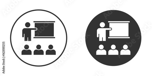 Training icon concept, simple flat design. Clipart vecot in black colors