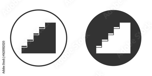 Stairs icon concept, simple flat design. Clipart vecot in black colors