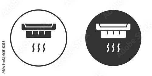 Smoke alarm icon concept, simple flat design. Clipart vecot in black colors