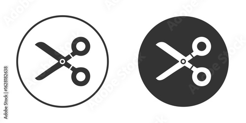 Scissor icon concept, simple flat design. Clipart vecot in black colors