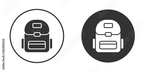 School bag icon concept, simple flat design. Clipart vecot in black colors