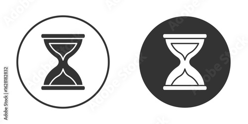 Sand clock icon concept, simple flat design. Clipart vecot in black colors