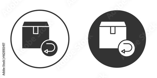 Return purchase icon concept, simple flat design. Clipart vecot in black colors