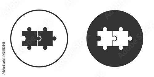 Puzzle icon concept, simple flat design. Clipart vecot in black colors