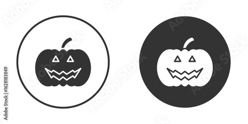 Pumpkin icon concept, simple flat design. Clipart vecot in black colors