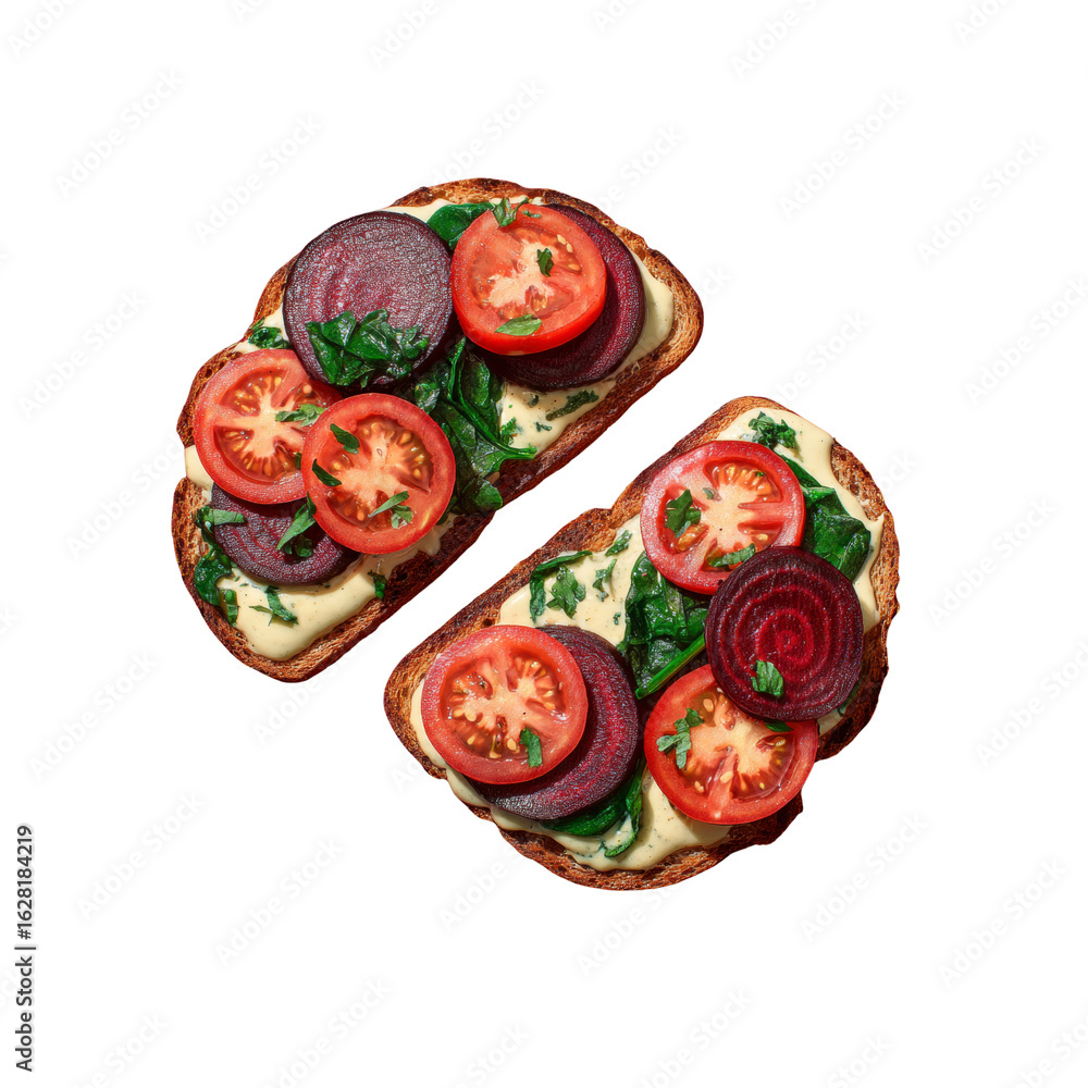 Delicious Beetroot and Tomato Toast with Creamy Sauce Delicious Beetroot and Tomato Toast with Creamy Sauce