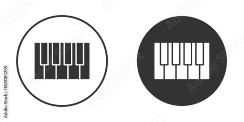Piano icon concept, simple flat design. Clipart vecot in black colors