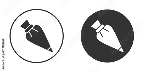 Pastry bag icon concept, simple flat design. Clipart vecot in black colors