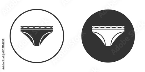 Panties icon concept, simple flat design. Clipart vecot in black colors