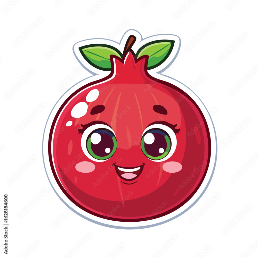 Obraz premium Fun_cartoon_pomegranate_with_expressive_eyes_bold_white_outline_solid_fill_colors_sticker_2.eps, Fun_cartoon_pomegranate_with_expressive_eyes_bold_white_outline_solid_fill_colors_sticker_1.eps, Fun_ca