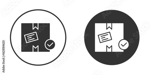 Order receive icon concept, simple flat design. Clipart vecot in black colors