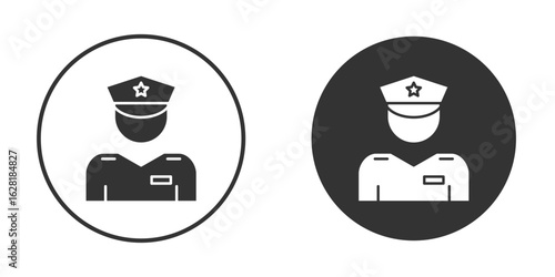 Officer icon concept, simple flat design. Clipart vecot in black colors