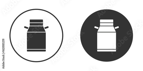 Milk can icon concept, simple flat design. Clipart vecot in black colors
