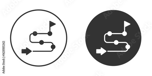 Milestone icon concept, simple flat design. Clipart vecot in black colors