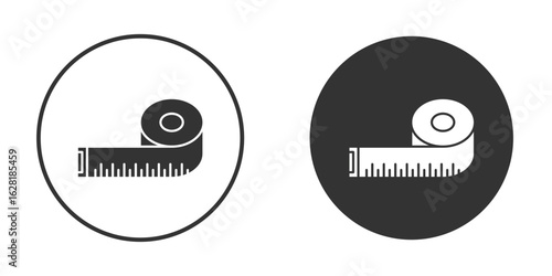 Measurement tape icon concept, simple flat design. Clipart vecot in black colors
