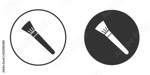Makeup brush icon concept, simple flat design. Clipart vecot in black colors