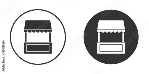 Local stall icon concept, simple flat design. Clipart vecot in black colors