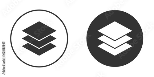 Layers icon concept, simple flat design. Clipart vecot in black colors