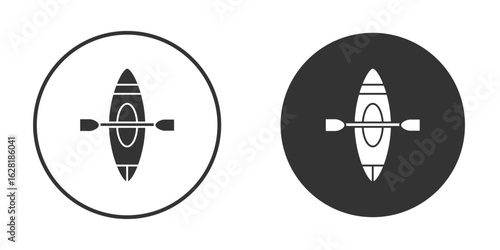Kayak icon concept, simple flat design. Clipart vecot in black colors