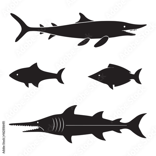 Marine Predators Fish Silhouette Collection